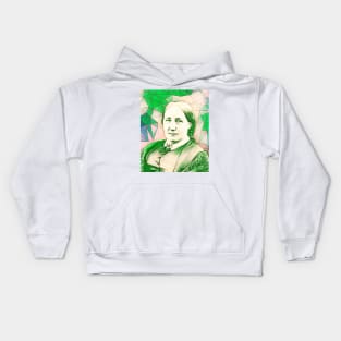 Elizabeth Gaskell Green Portrait | Elizabeth Gaskell Artwork 8 Kids Hoodie